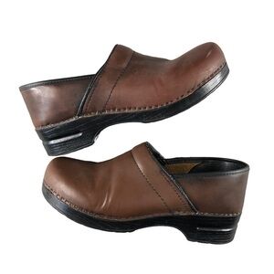 Dansko Womens Sz42 Brown Black Classic Slip On Clog, Comfort, Nursing, Medical